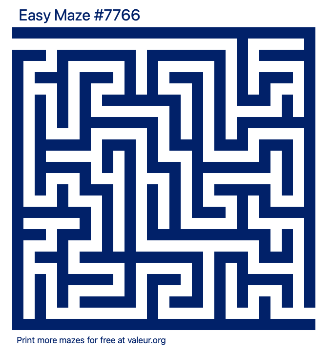 Free Printable Easy Maze number 7766