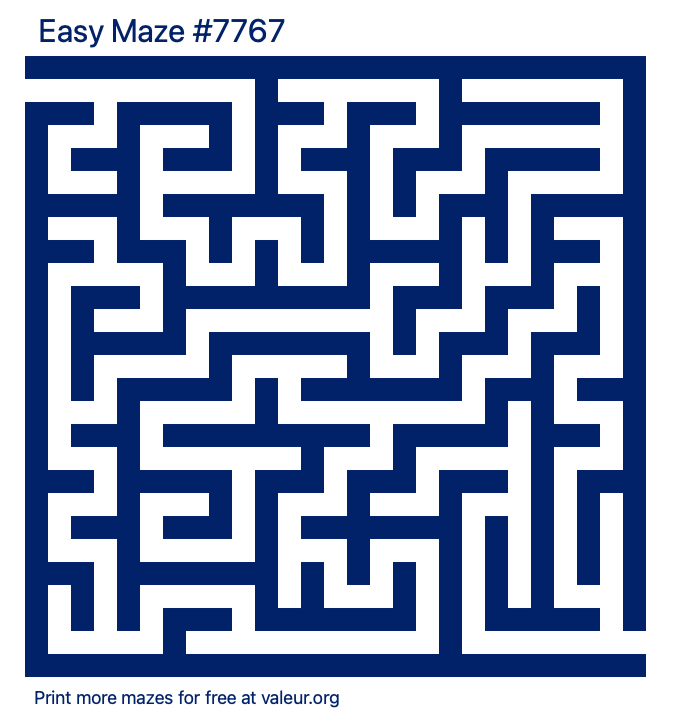 Free Printable Easy Maze number 7767