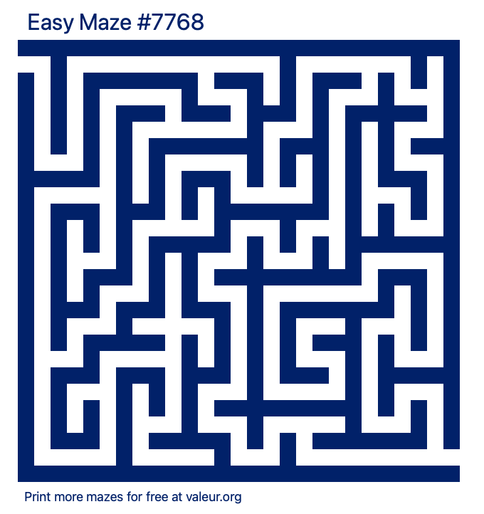 Free Printable Easy Maze number 7768