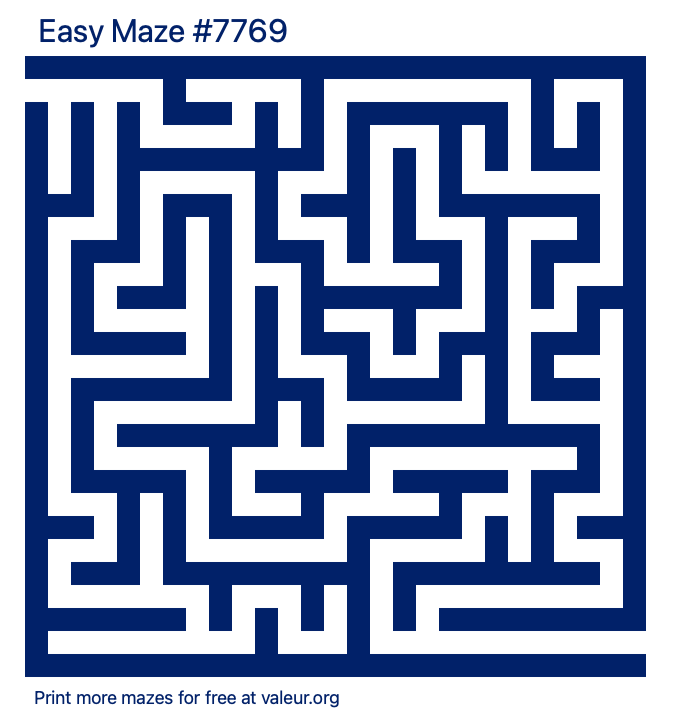 Free Printable Easy Maze number 7769