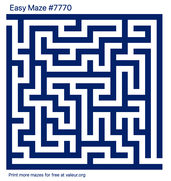 Free Printable Easy Maze number 7770