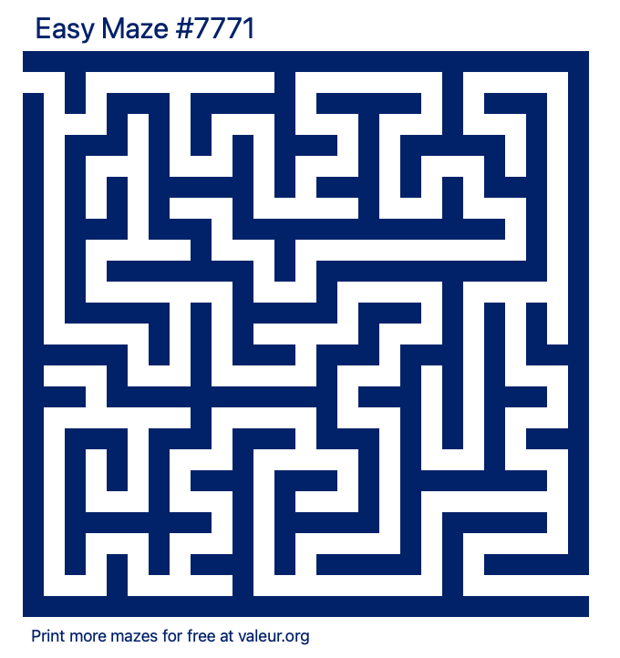 Free Printable Easy Maze number 7771