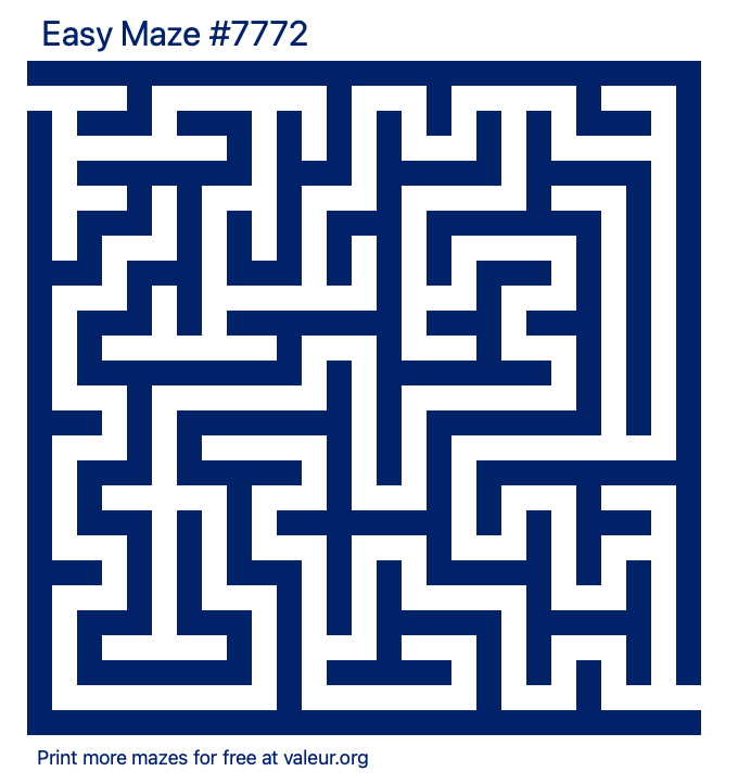 Free Printable Easy Maze number 7772