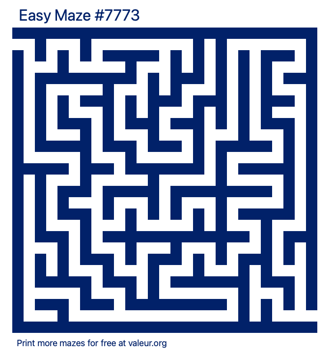 Free Printable Easy Maze number 7773