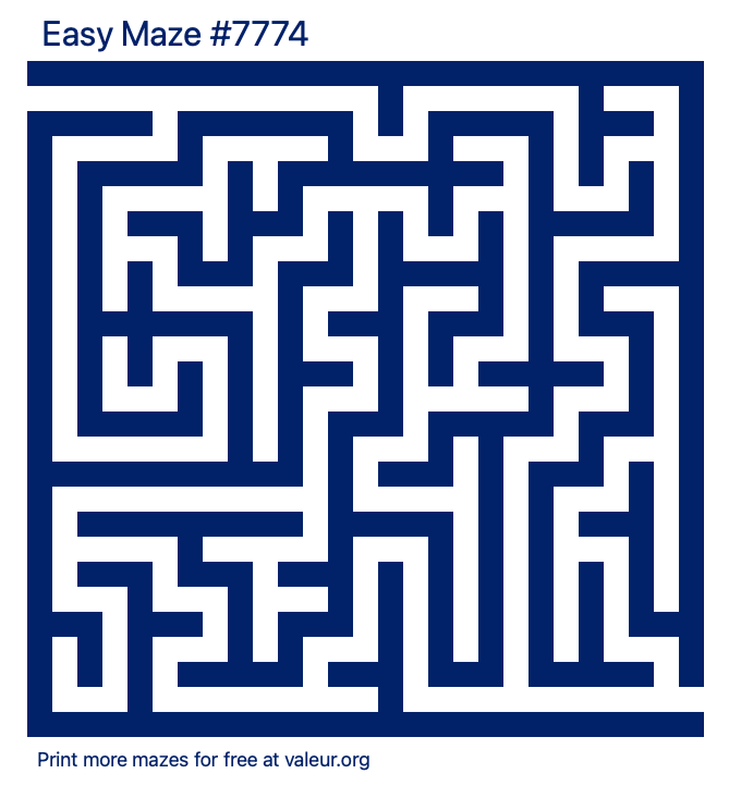 Free Printable Easy Maze number 7774