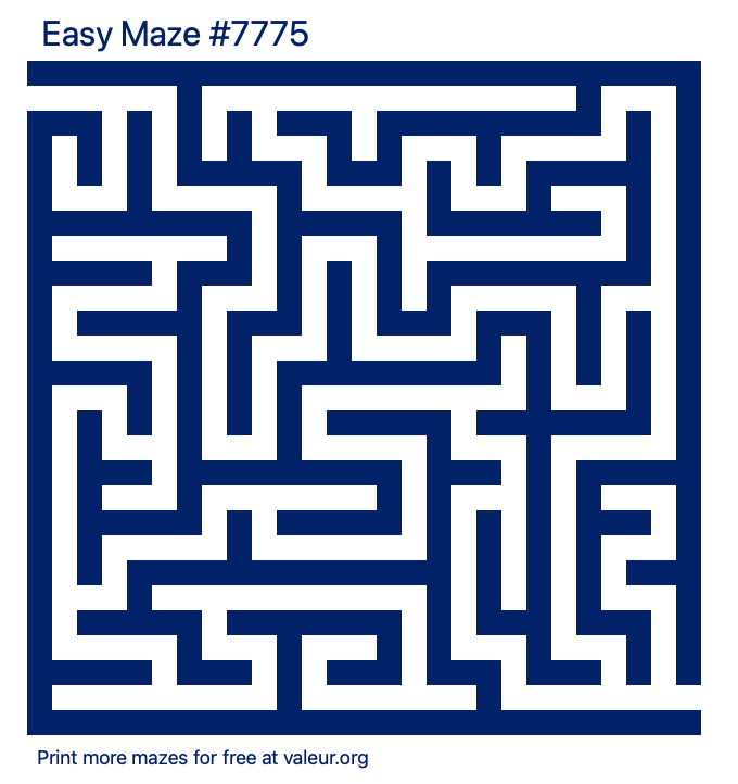 Free Printable Easy Maze number 7775