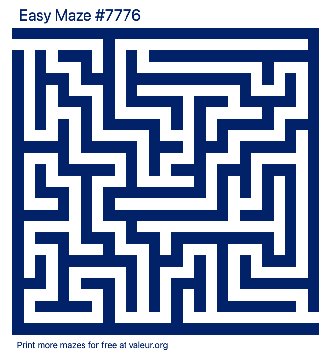 Free Printable Easy Maze number 7776