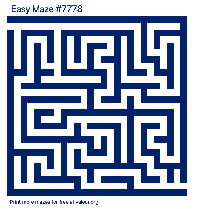 Free Printable Easy Maze number 7778