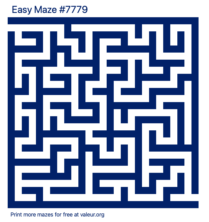 Free Printable Easy Maze number 7779