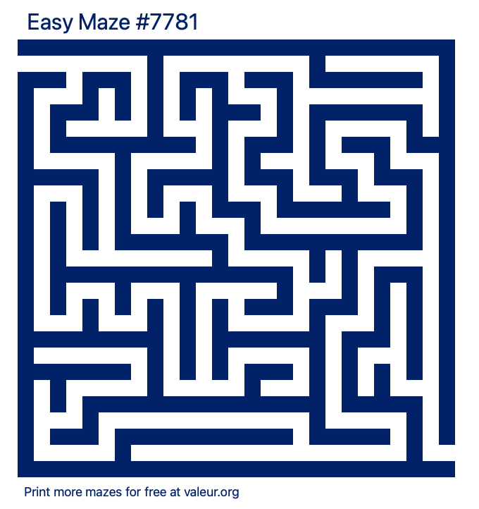 Free Printable Easy Maze number 7781