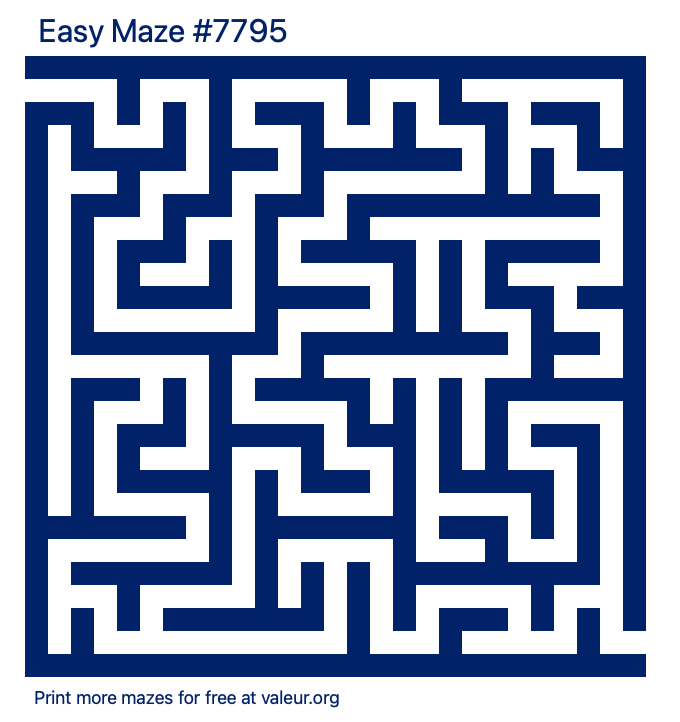 Free Printable Easy Maze number 7795
