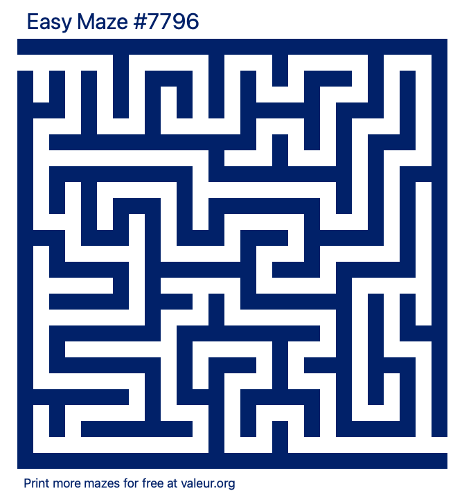 Free Printable Easy Maze number 7796