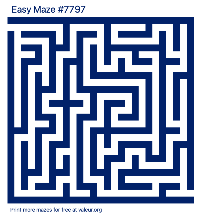 Free Printable Easy Maze number 7797
