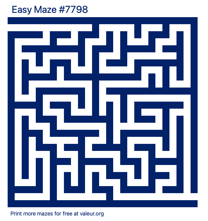 Free Printable Easy Maze number 7798