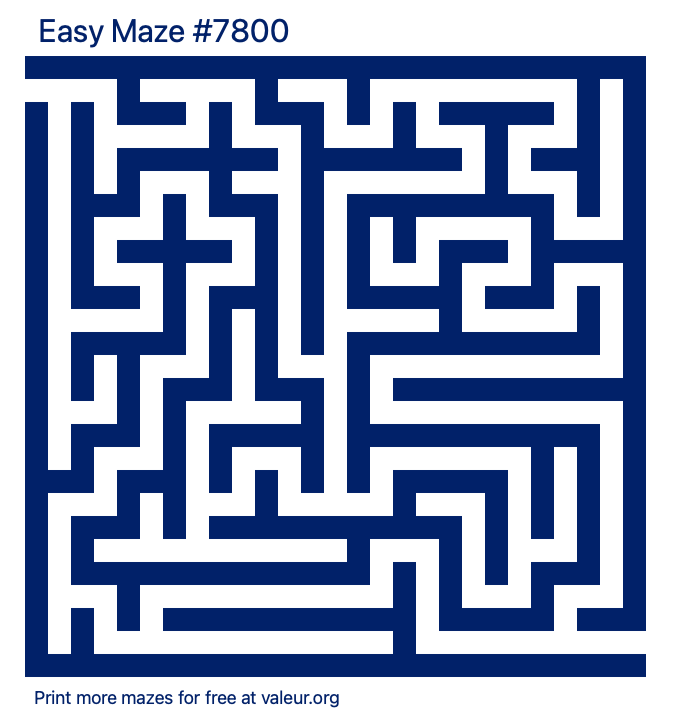 Free Printable Easy Maze number 7800