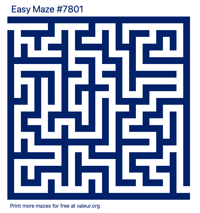 Free Printable Easy Maze number 7801