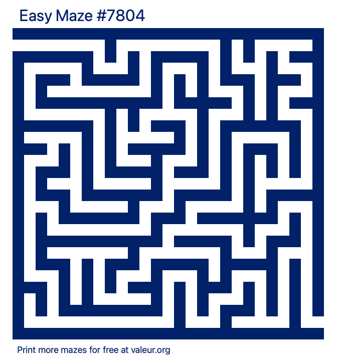 Free Printable Easy Maze number 7804