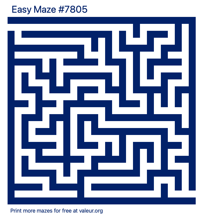 Free Printable Easy Maze number 7805