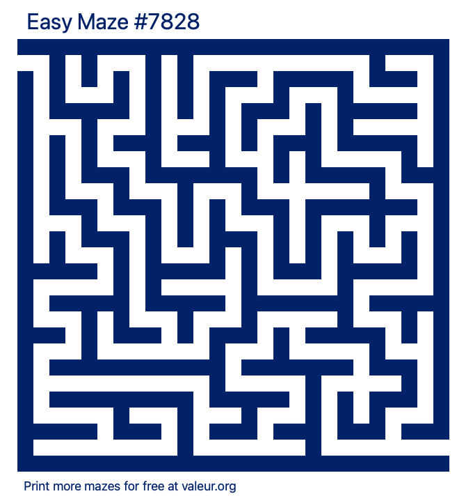 Free Printable Easy Maze number 7828