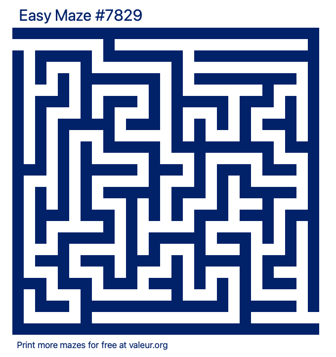 Free Printable Easy Maze number 7829