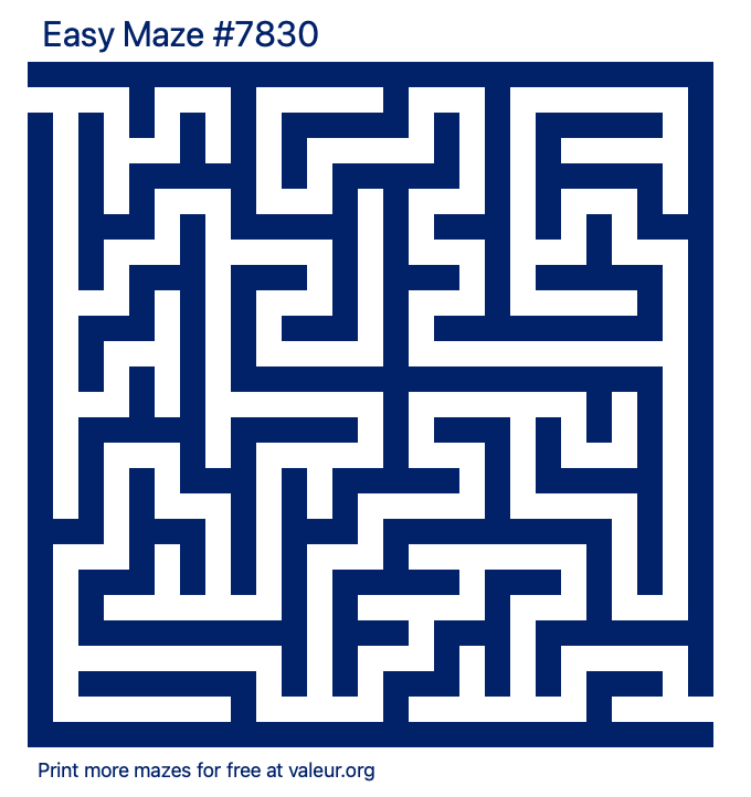 Free Printable Easy Maze number 7830
