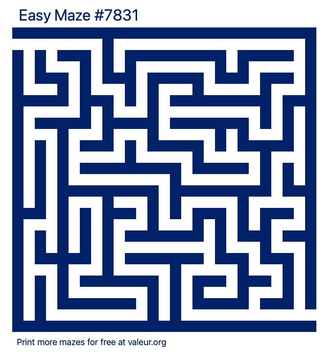 Free Printable Easy Maze number 7831