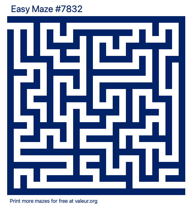 Free Printable Easy Maze number 7832
