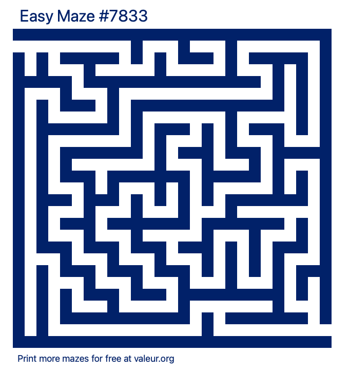 Free Printable Easy Maze number 7833