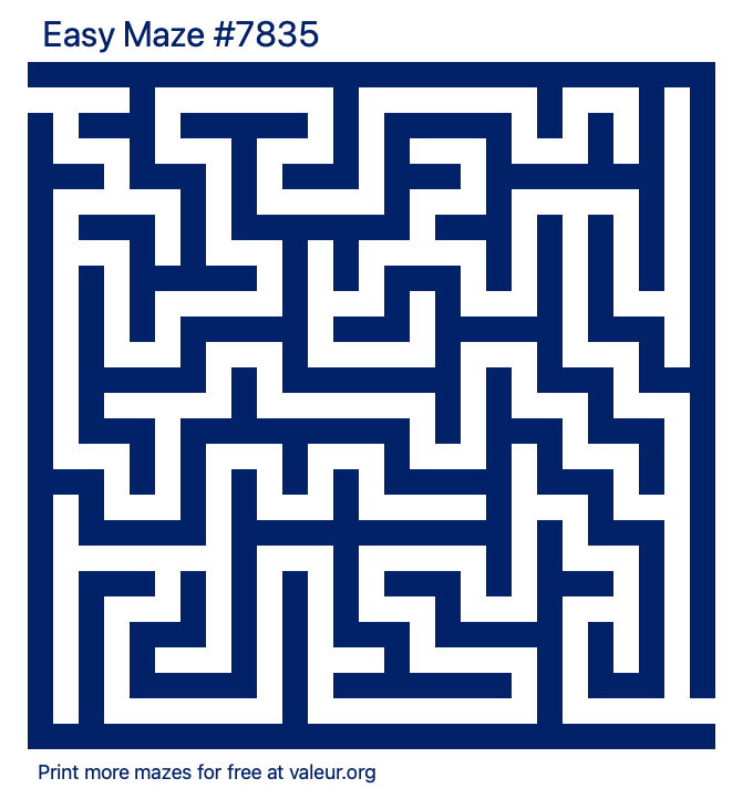 Free Printable Easy Maze number 7835