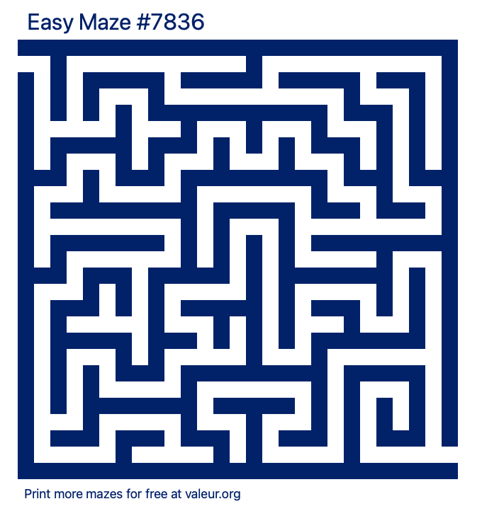 Free Printable Easy Maze number 7836