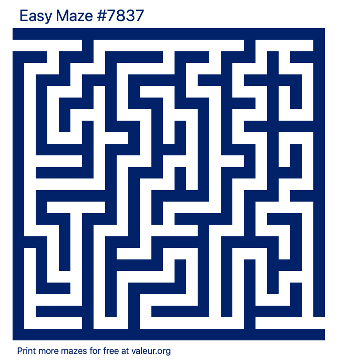 Free Printable Easy Maze number 7837
