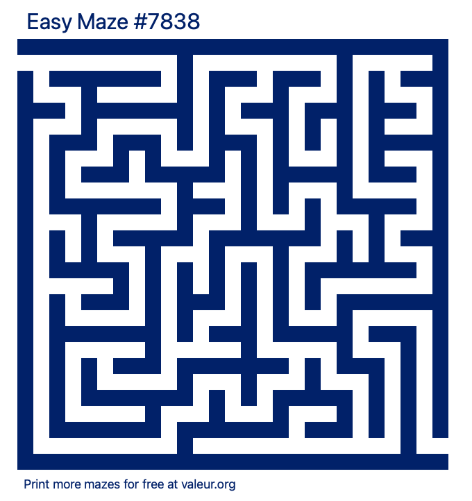 Free Printable Easy Maze number 7838