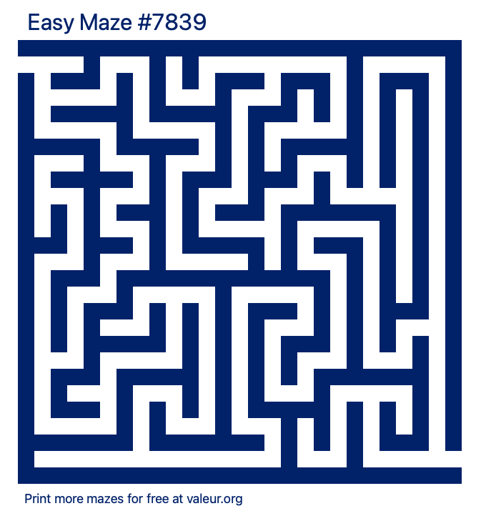 Free Printable Easy Maze number 7839