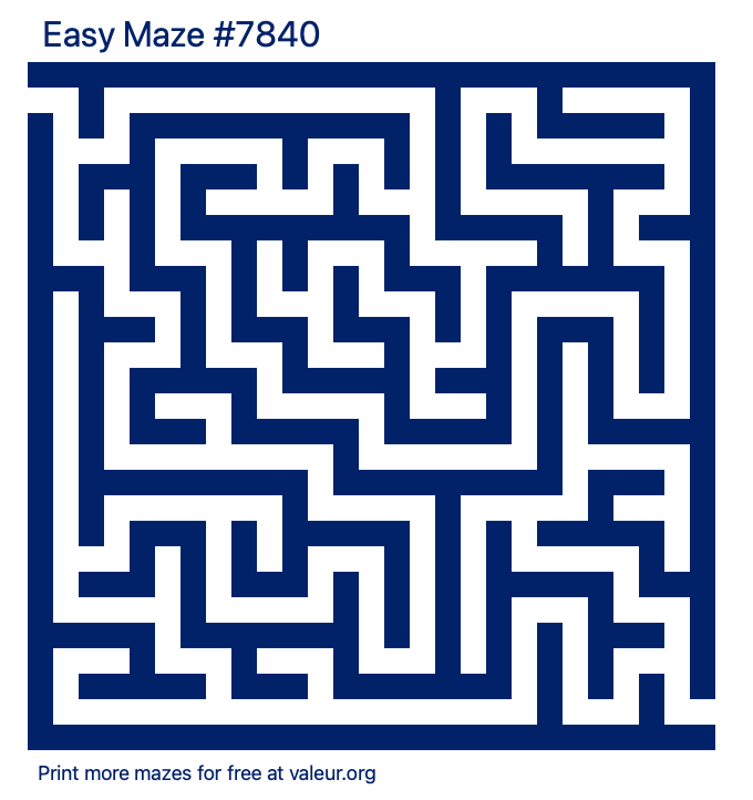 Free Printable Easy Maze number 7840
