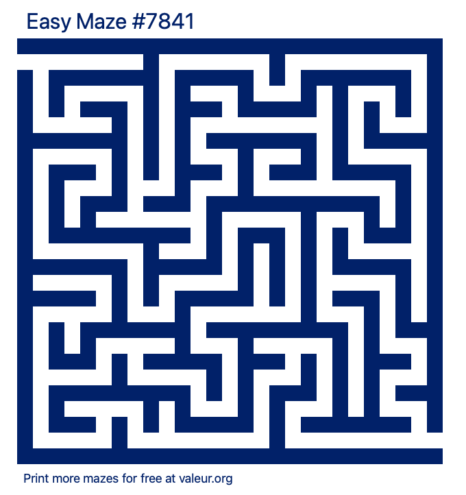 Free Printable Easy Maze number 7841