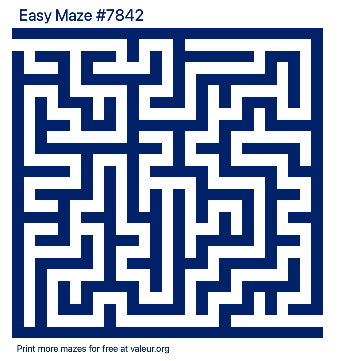 Free Printable Easy Maze number 7842