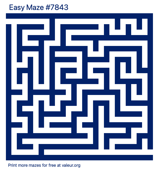 Free Printable Easy Maze number 7843