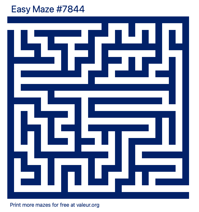 Free Printable Easy Maze number 7844