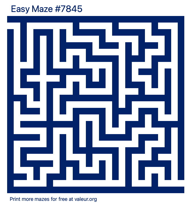 Free Printable Easy Maze number 7845