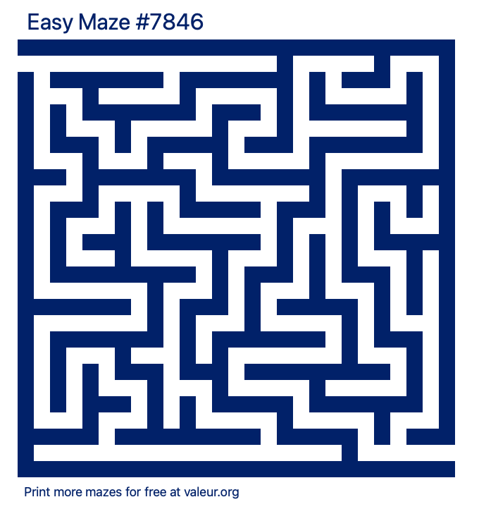 Free Printable Easy Maze number 7846