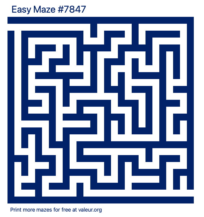 Free Printable Easy Maze number 7847