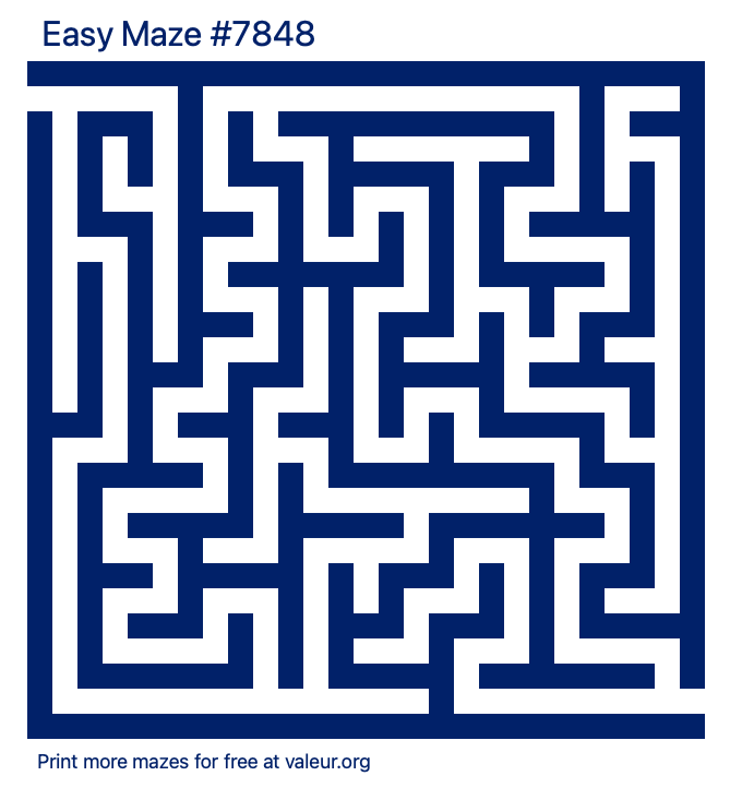 Free Printable Easy Maze number 7848