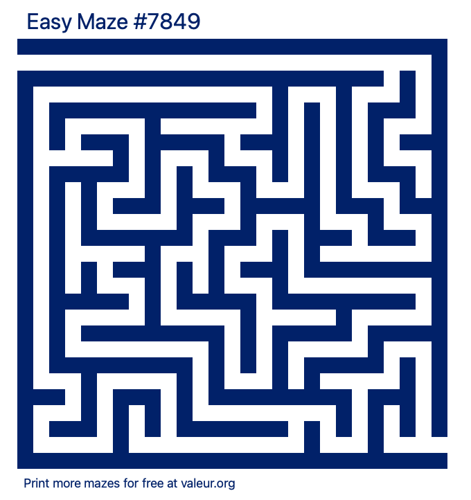 Free Printable Easy Maze number 7849