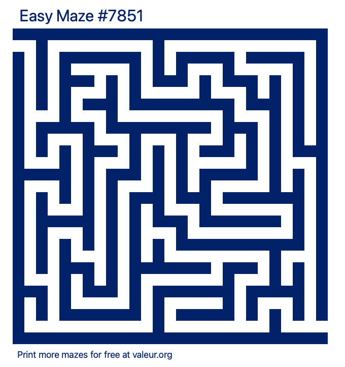 Free Printable Easy Maze number 7851