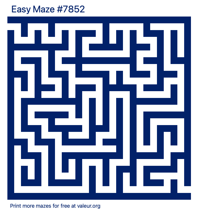 Free Printable Easy Maze number 7852