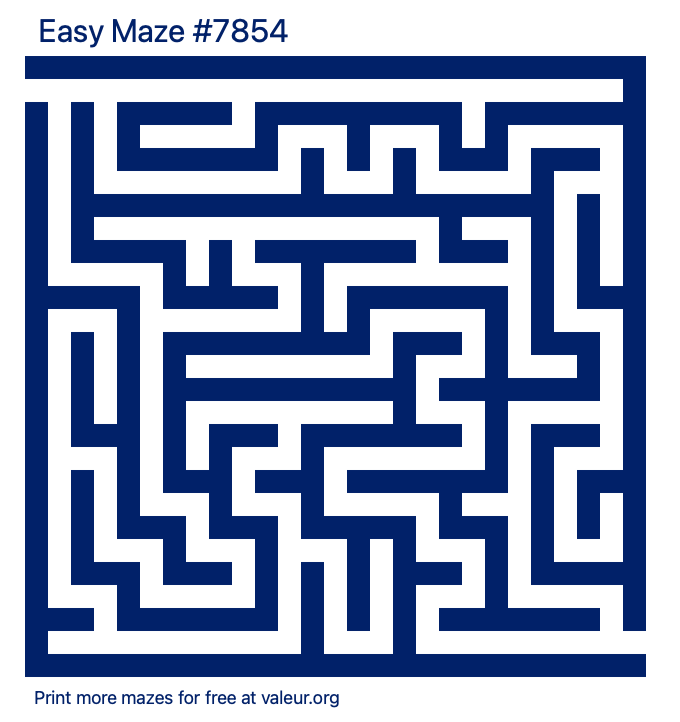 Free Printable Easy Maze number 7854