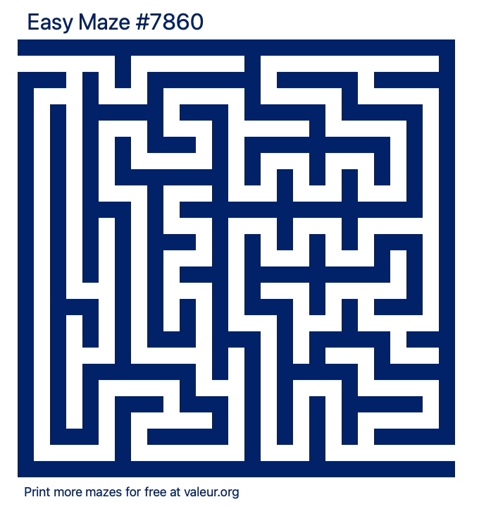 Free Printable Easy Maze number 7860