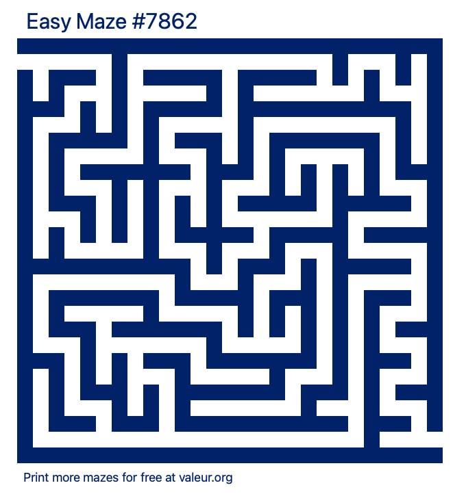 Free Printable Easy Maze number 7862