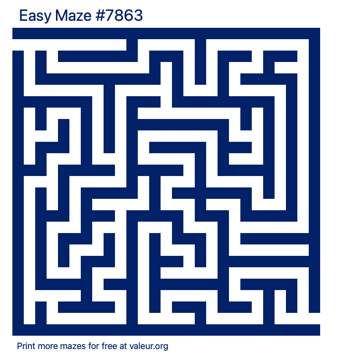 Free Printable Easy Maze number 7863