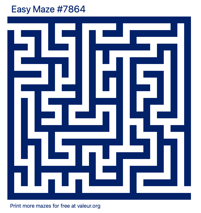 Free Printable Easy Maze number 7864